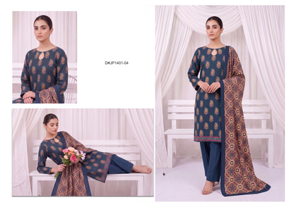 Izhaan MJ Pink D #04 - 3pcs  Printed Collection
