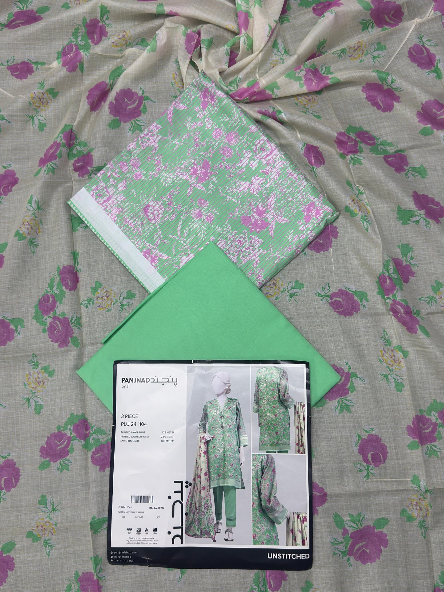 ✨J. PANJNAD 100% Original Unstitched 3 Piece✨ Part 2