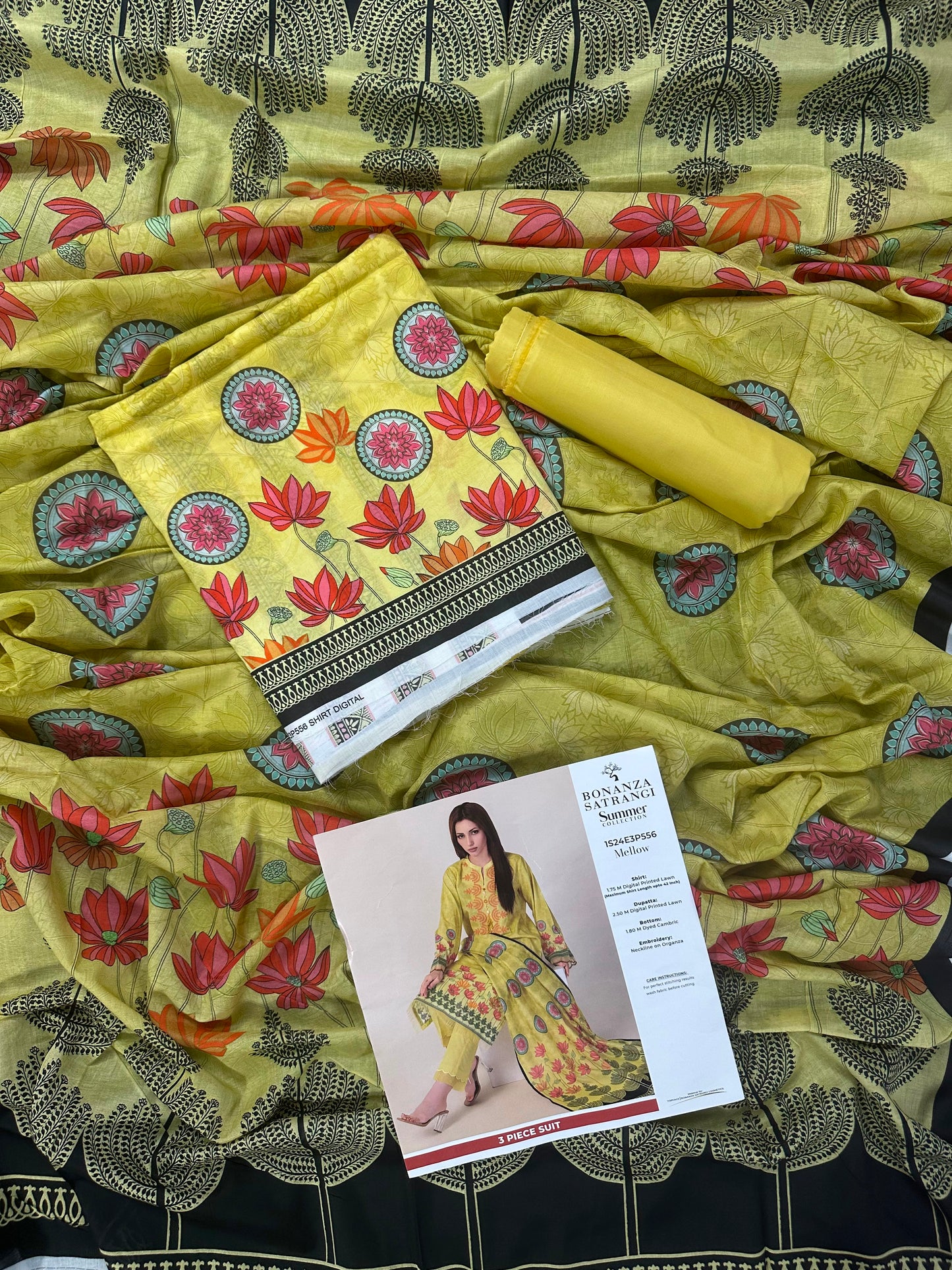 Bonanza Satrangi 1S24E3P556 Mellow 3 PCs Lawn