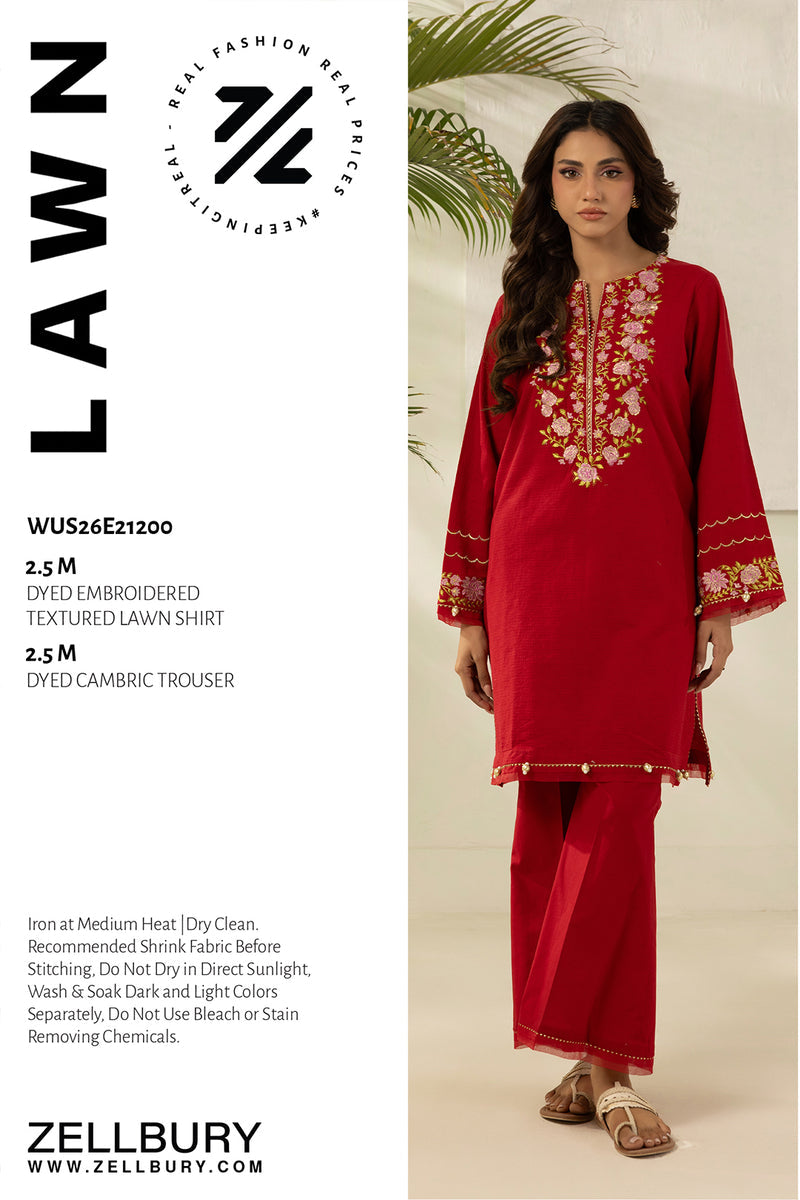 Zellbury D.C:-WUS26E21200  Embroidered Textured Lawn 2Pcs Collection