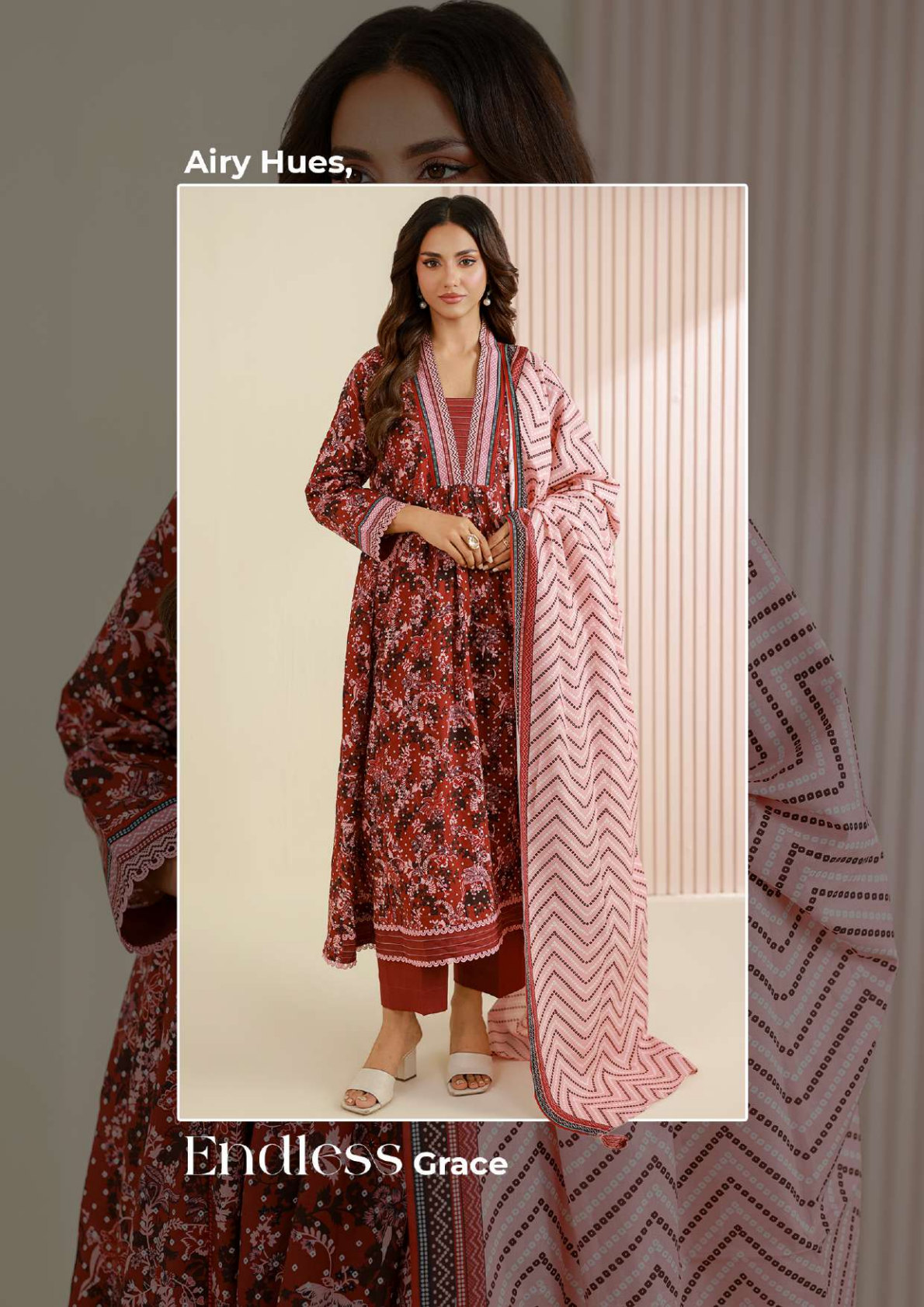 ZELLBURY Unstitched 3pcs Lawn Collection D.C:- WUS26X30820