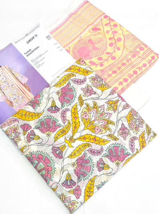 🌸 BONANZA SATRANGI 🌸✨ Turkish – WSS25P3104 ✨🪄 Unstitched 3 Piece Suit