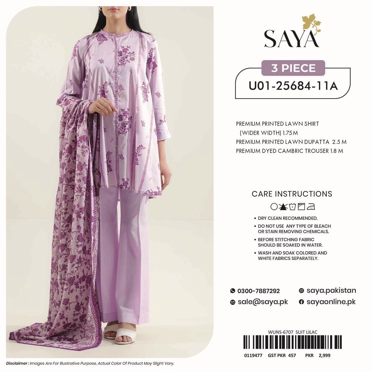 Saya Unstitched Printed 100% Original Cotton 3 PCs Suit In WHOLESALE PRICE 💯✨