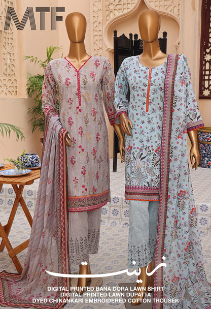ZEENAT By MTF 100% ORIGINAL CHIKENKARI TROUSER 3PCS 👌🌼❤️