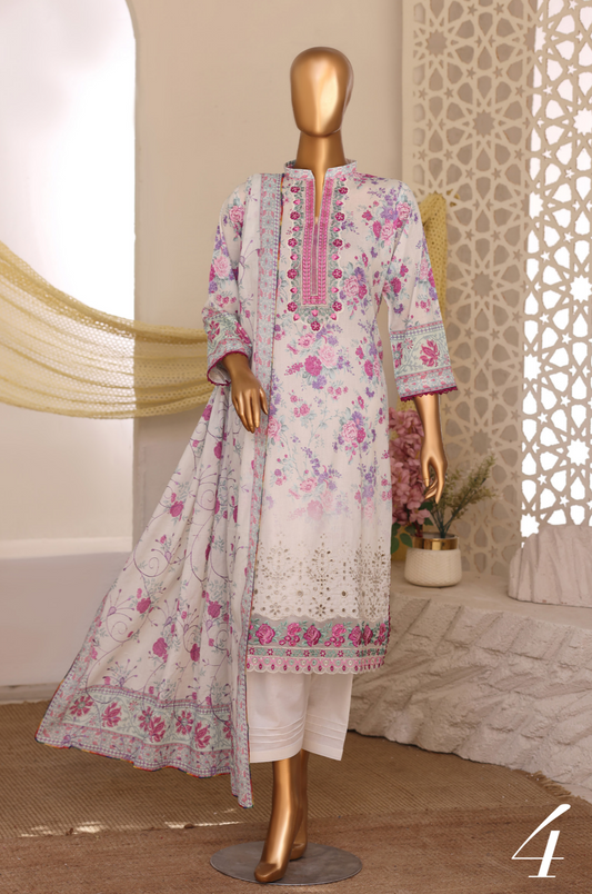 MTF Z E E N A T - Unstitched 3pcs Collection D- 4