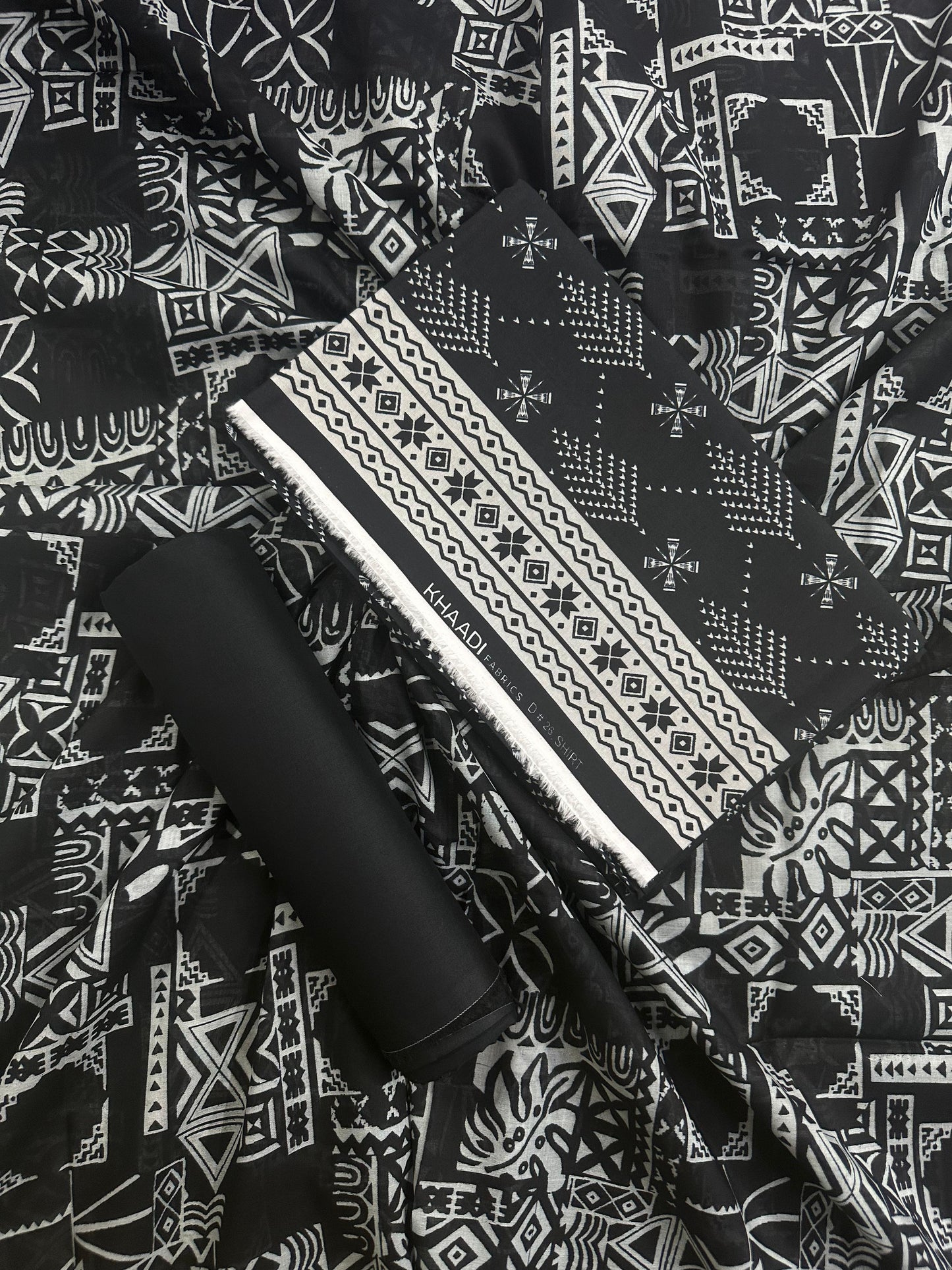 Khaadi Black White Printed 3Pcs