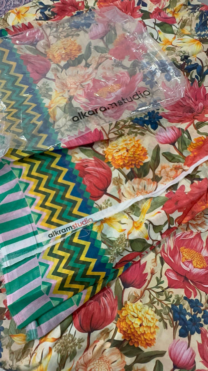alkaram Shirt Dupatta Lawn 2Pcs 🔥