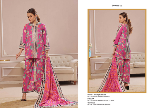 100% Original Spiendor Pop by MoosaJee Farooq Textile Lawn Unstitched 3 Pieces ❤️🔥