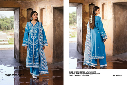 ZELLBURY 🌟 CHIKANKARI 💙 ROYAL BLUE ZARI ELEGANCE – WUS25E30832 💙