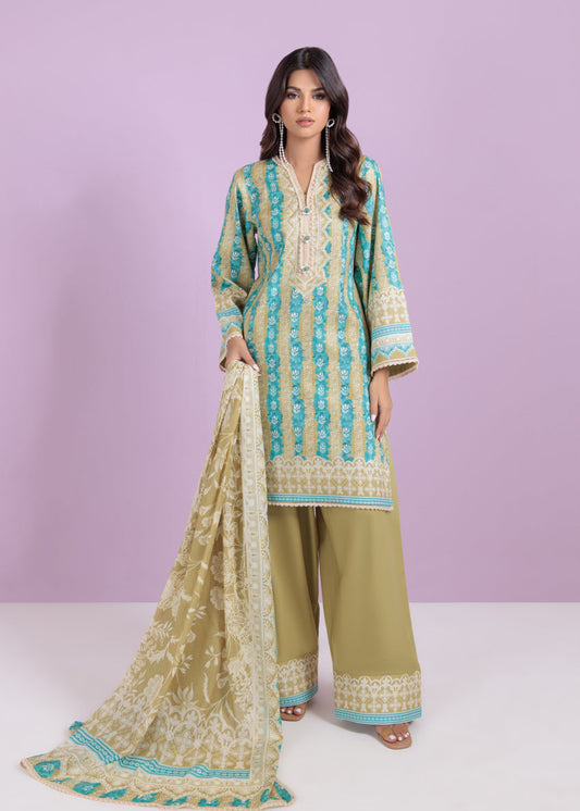 Bonanza Satrangi Unstitched Ikat - 3 Pc (WU3PPBS25LIUN15) 🔥🥰