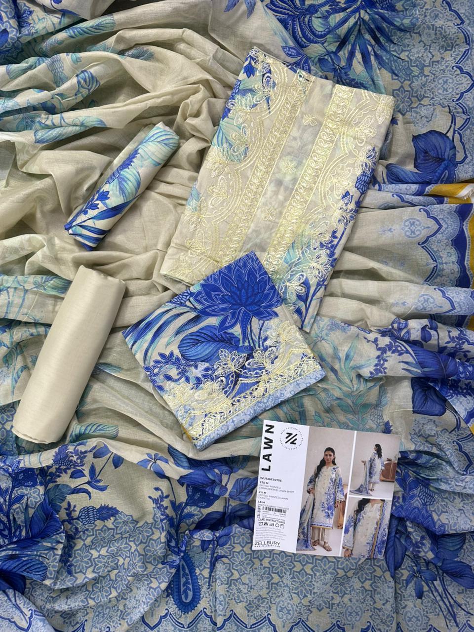 Zellbury D.C:- WUS26E30705 Embroidery Printed Lawn 3Pcs Collection