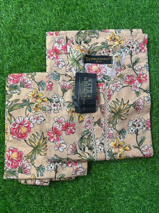 Saira & Samina Stitched 2PCs (S+T) Collection