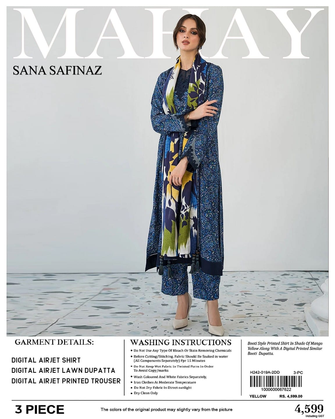 Sana Safinaz Lawn Unstitched 3 Pieces ❤️🔥