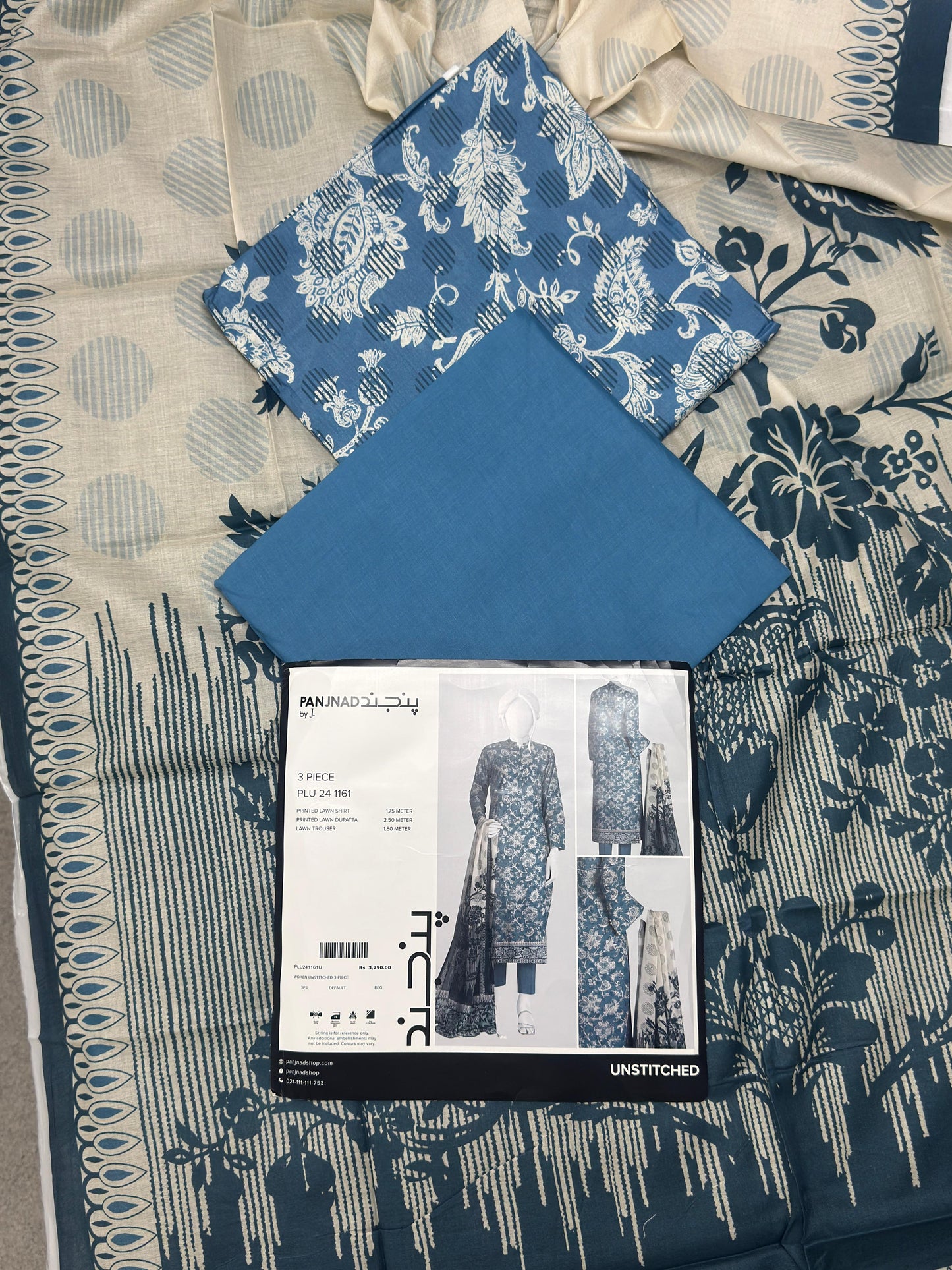 ✨J. PANJNAD 100% Original Unstitched 3 Piece✨ Part 2