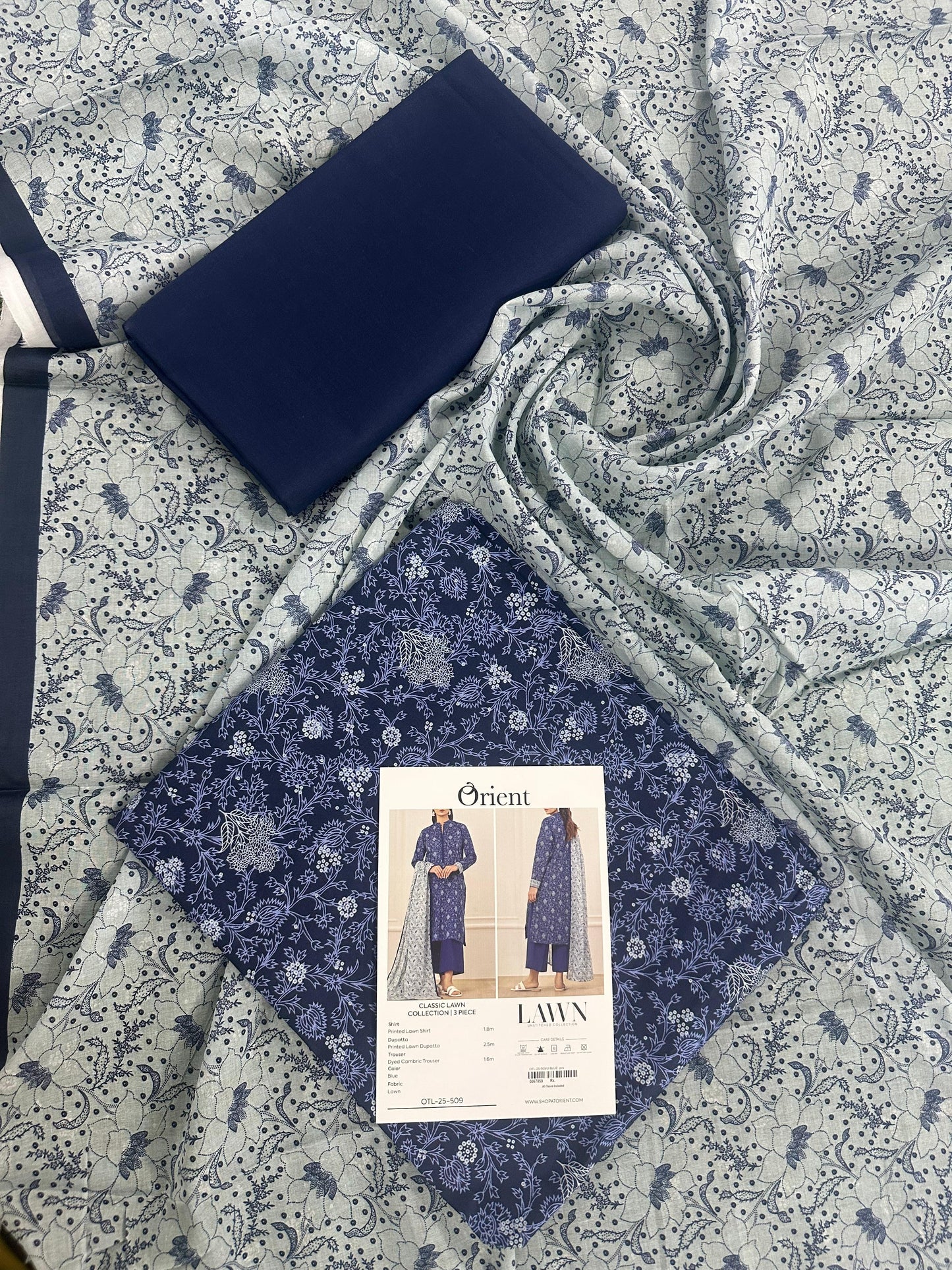 ✨ORIENT 100% ORIGINAL Unstitched Lawn 3 Piece✨ Design #OTL-25-509