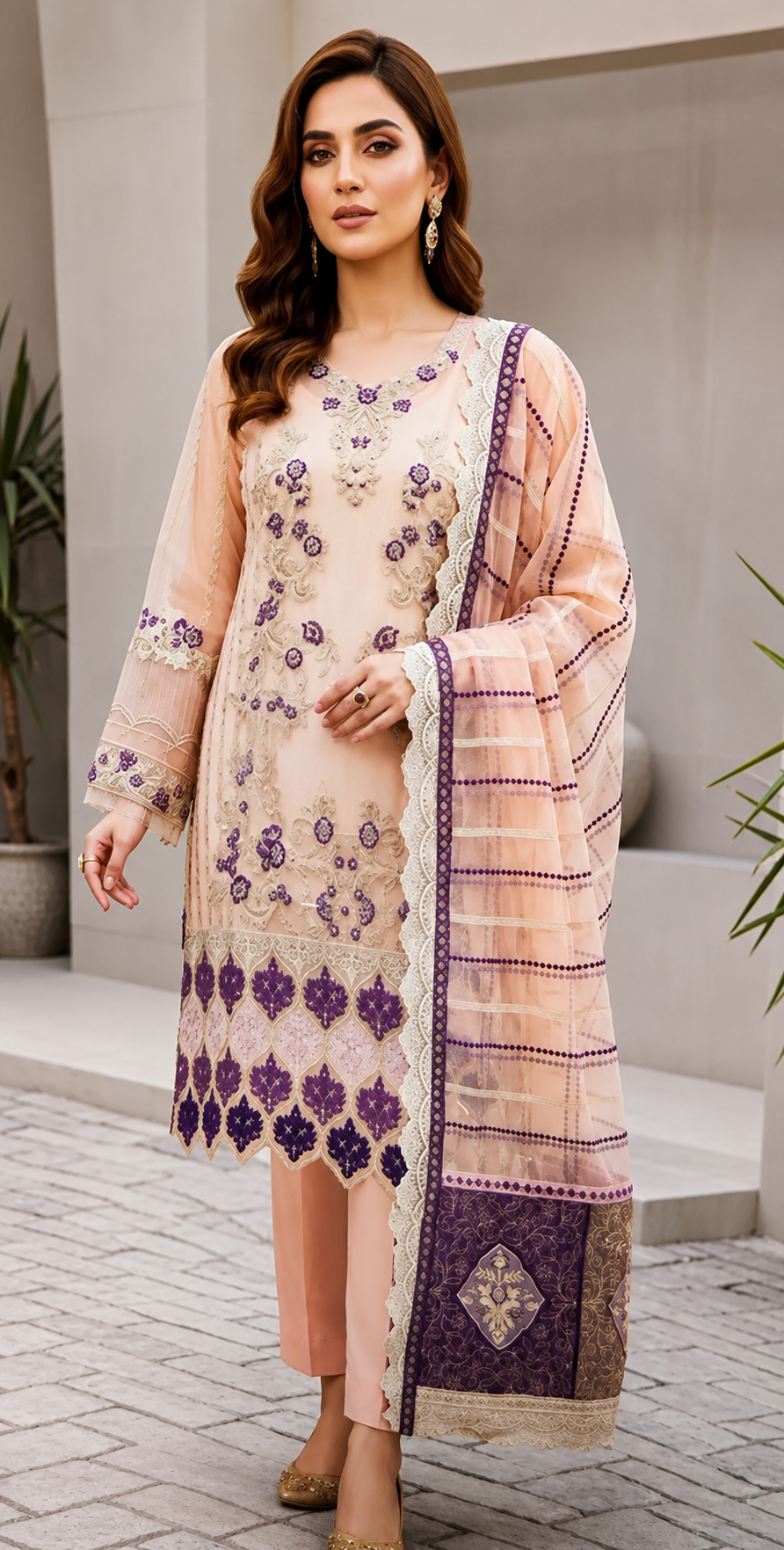 Hina Pink Luxury Embroidered Collection
