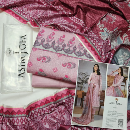 Asim Jofa Unstitched Lawn Printed 3PC In Wholesale Price