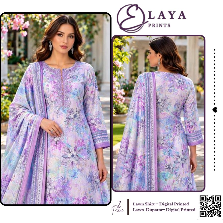 Elaya Prints 2PC Unstitched Collection S+D