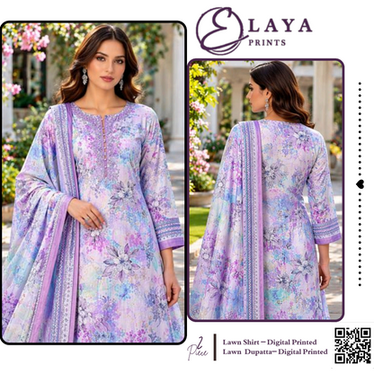 Elaya Prints 2PC Unstitched Collection S+D