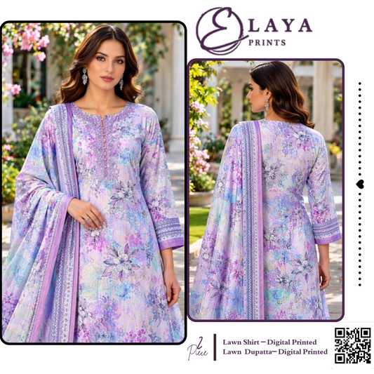 Elaya Prints 2PC Unstitched Collection S+D