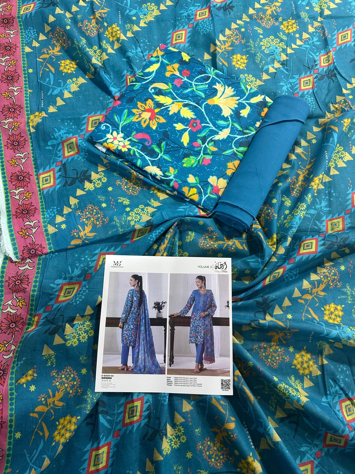 ✨ Izhan Magic Prints by MJ ✨ Lawn Unstitched Lawn 100% Original Lawn 3 Pieces ❤️🔥