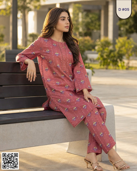 Saira & Samina Stitched 2PCs (S+T) Collection D #05