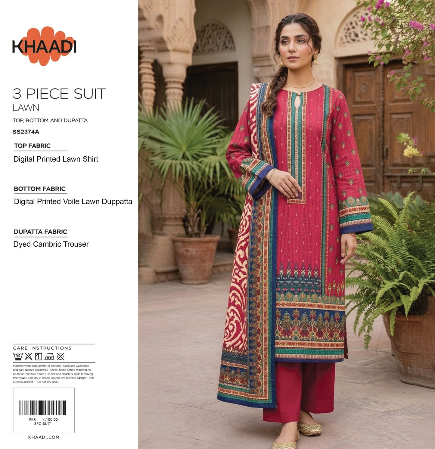 Khaadi (D.C:-SS2374A) 3Pcs Digital Printed Lawn Collection