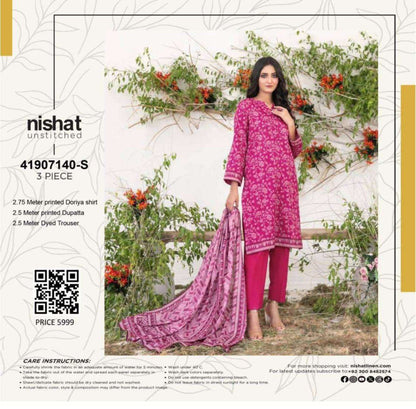 Nishat Doriya Printed Lawn 3P In Wholesale Price