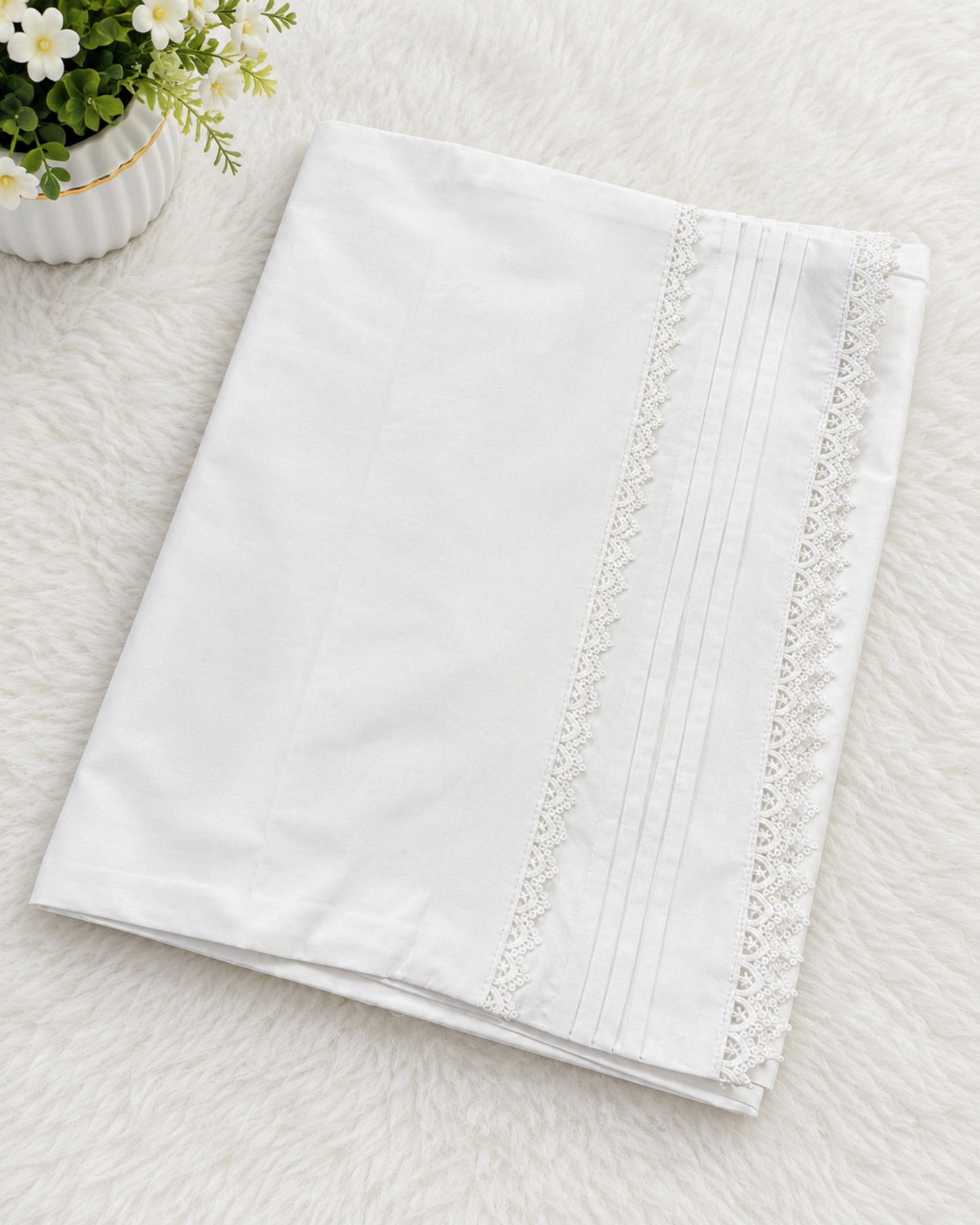 Stitched White Plazo Medium Randomly