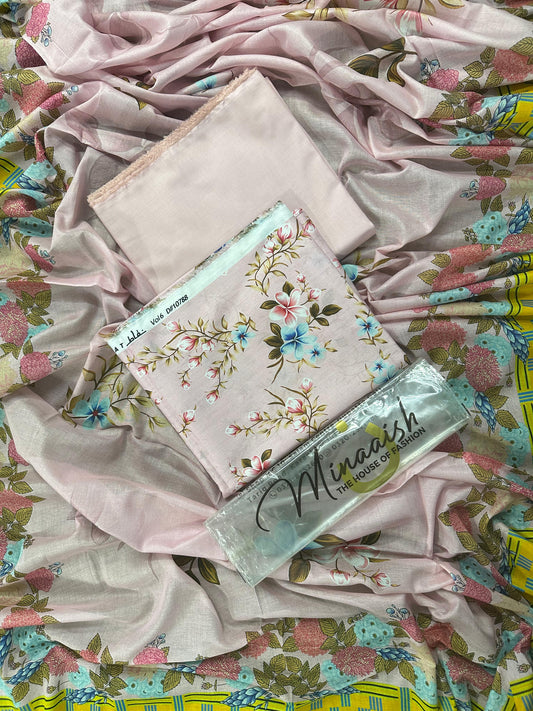Minash D - 6 - 3PCs Unstitched Printed Lawn Collection