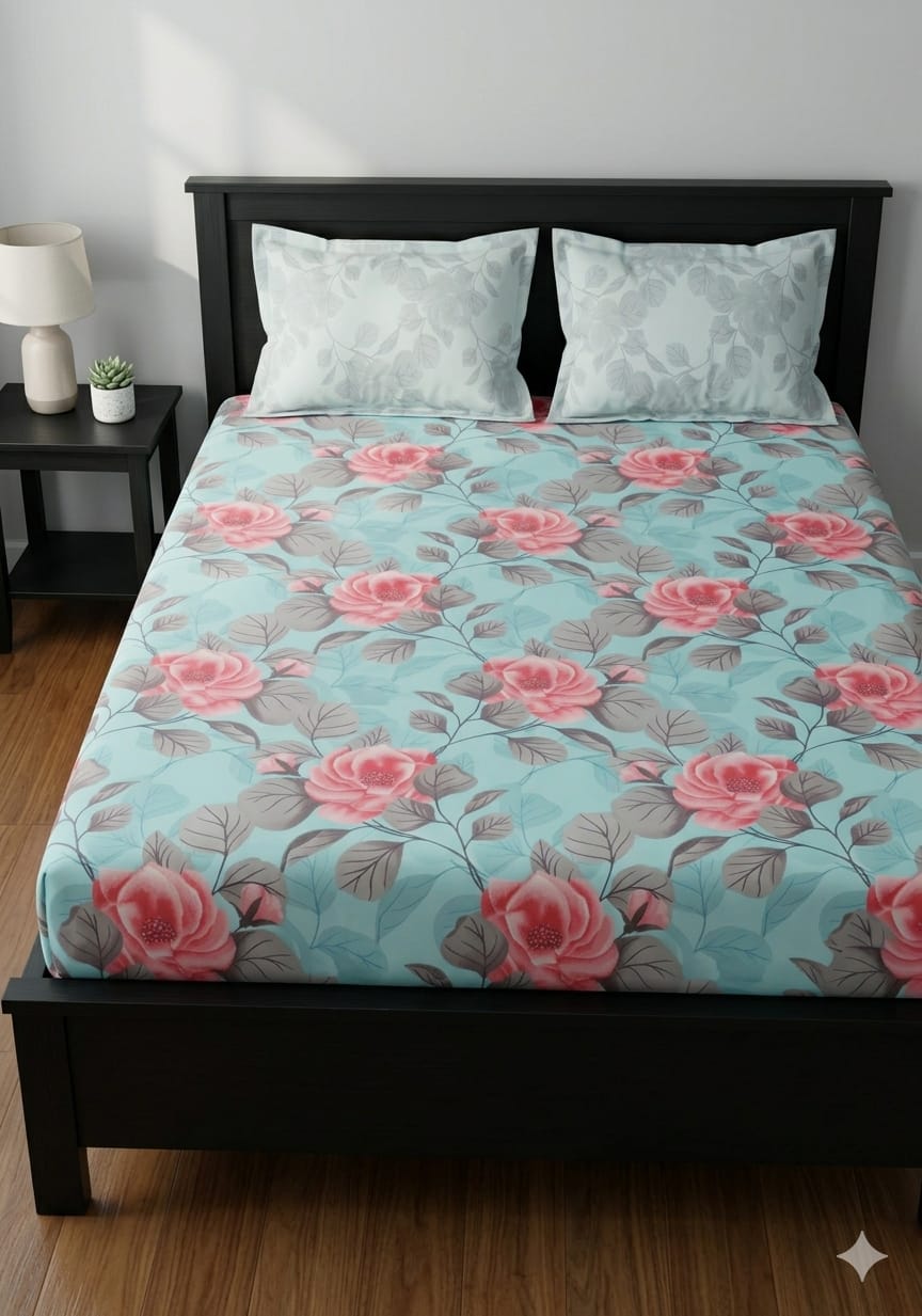 SALONIKA PURE COTTON BEDSHEETS Most Demanding Collection Full Printed King Size Bedsheets