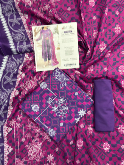 Saya 3 Piece Premium Lawn Collection D.C:U01-26084-P06BW