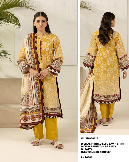 ZELLBURY Unstitched Lawn Collection 2026 Design #WUS26X30623