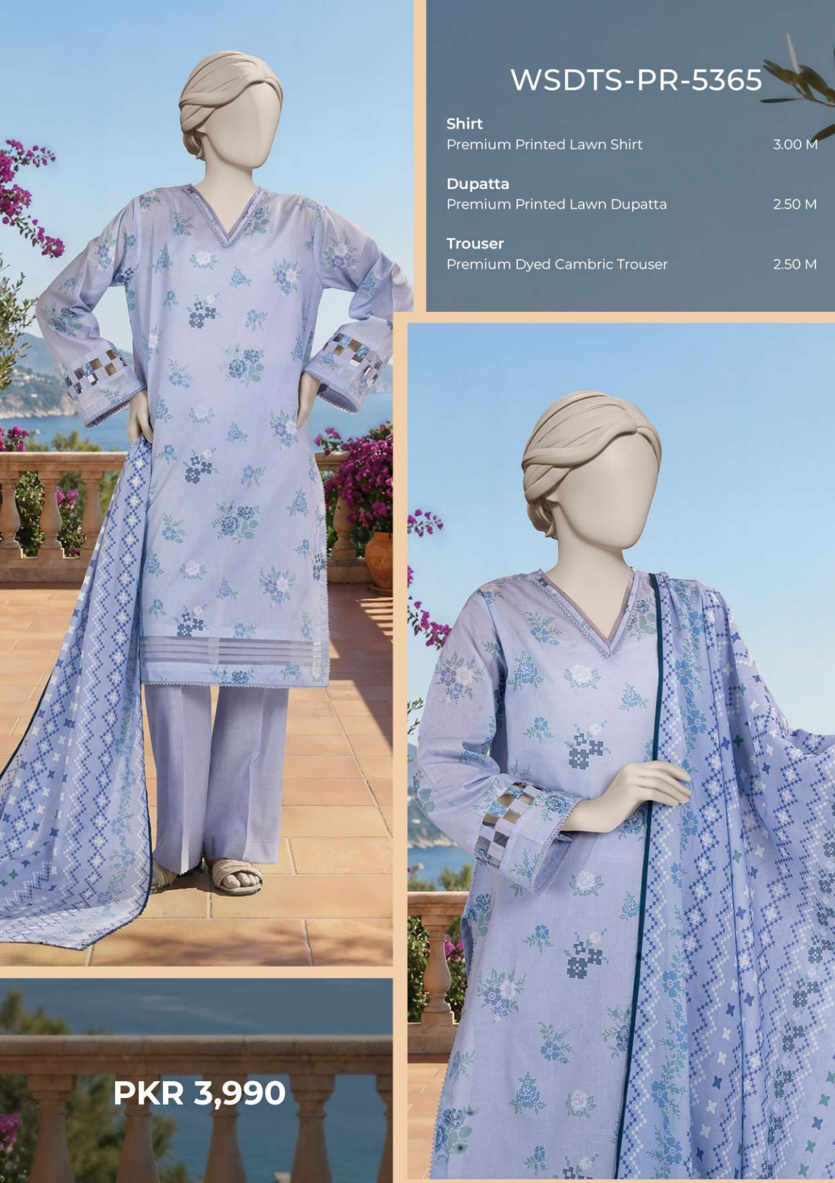 MTJ Original (WSDTS-PR-5365) Printed Lawn Unstitched Collection – Summer 2026