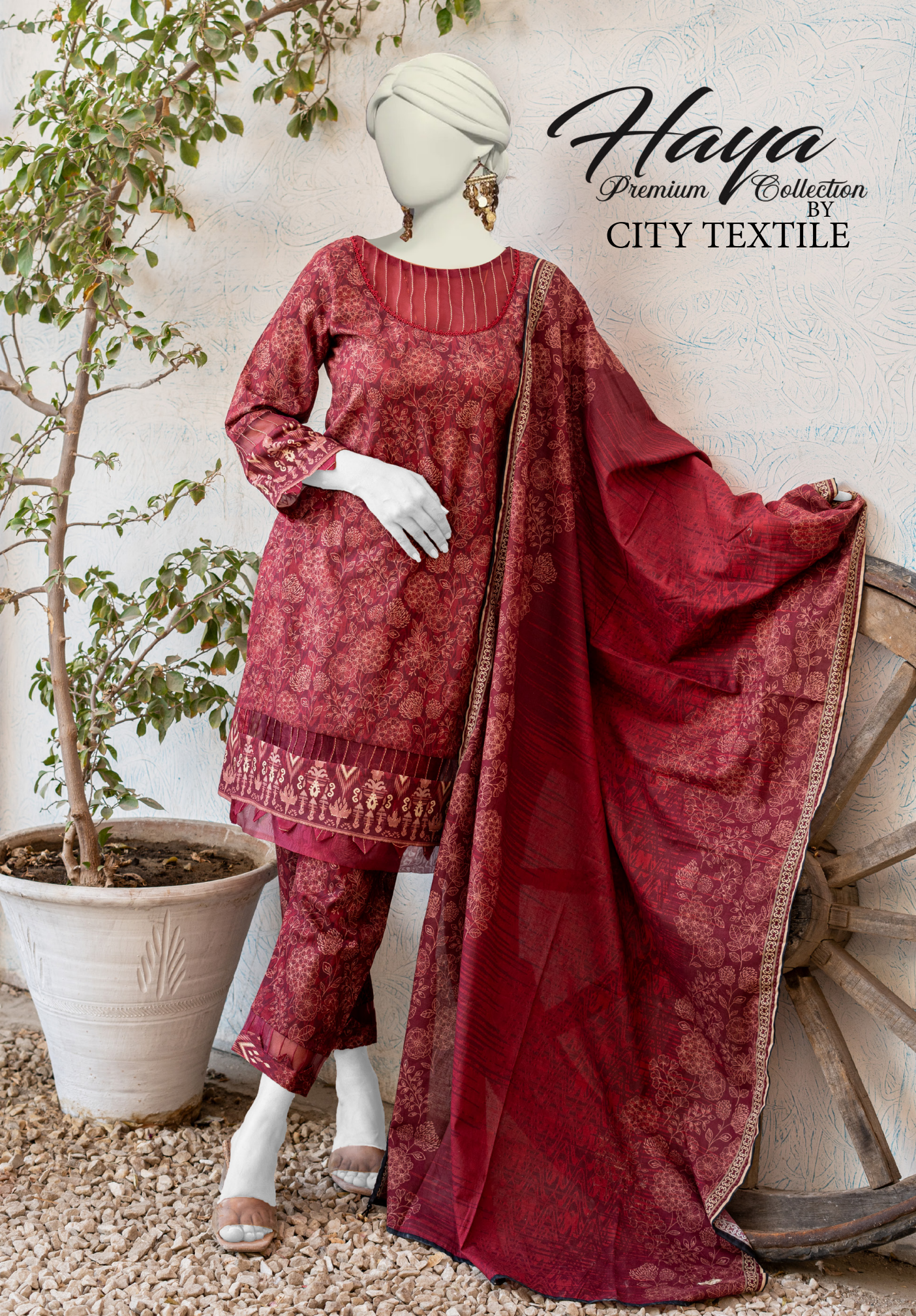 HAYA Fresh Arrival – Digital Printed MEKO Lawn 3PC Collection Design# 4