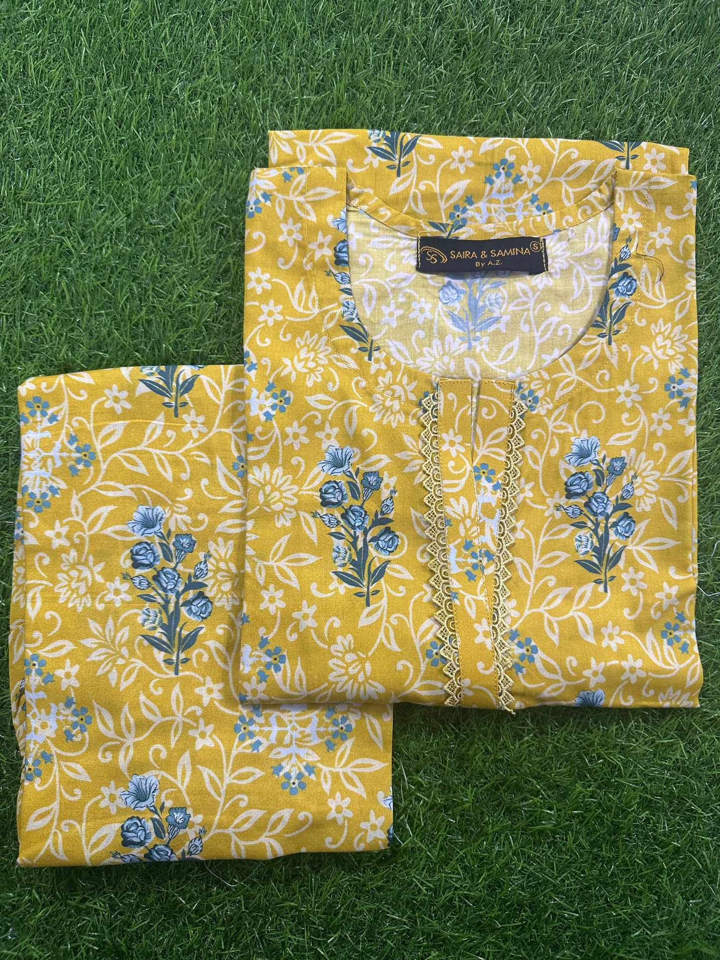 Saira & Samina Stitched CORDSET 2PCs Pure Lawn – Ready to Wear Collection