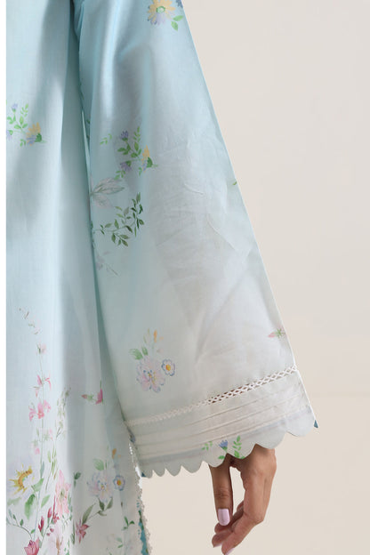 Saya Light Blue 3PCs Printed Lawn Unstitched Collection