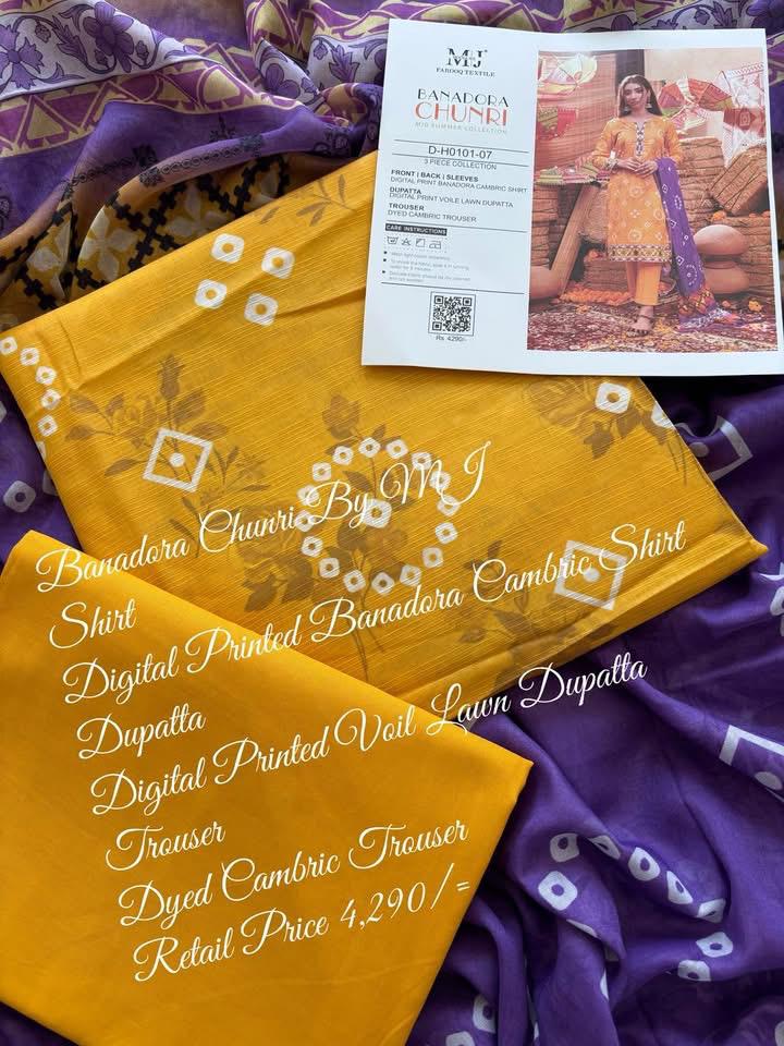 MoosaJee 100% Original Banadora Chunri Unstitched 3Ps👌🔥