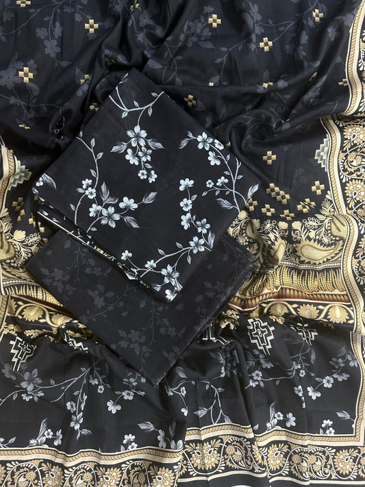 Shaista/Alhamra Black Printed 3Pcs