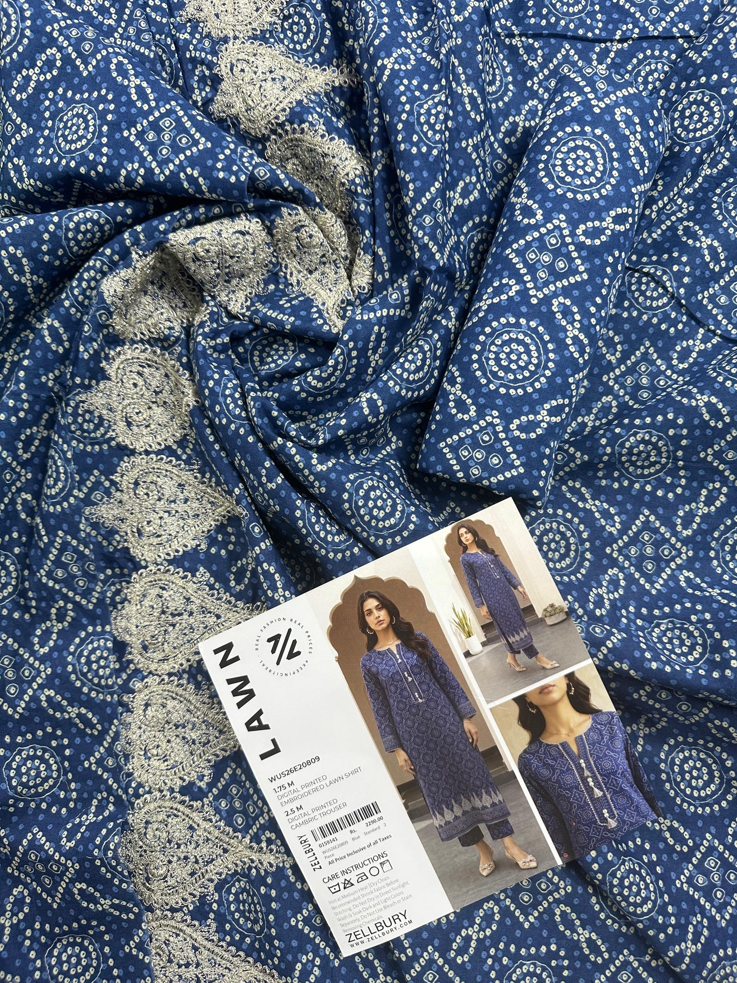 Zellbury D.C:-WUS26E20809   Digtal Printed Embroidery Lawn 2Pcs Collection
