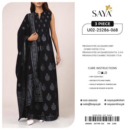 Saya Unstitched Jacquard 100% Original Cotton 3 PCs Suit In WHOLESALE PRICE 💯✨