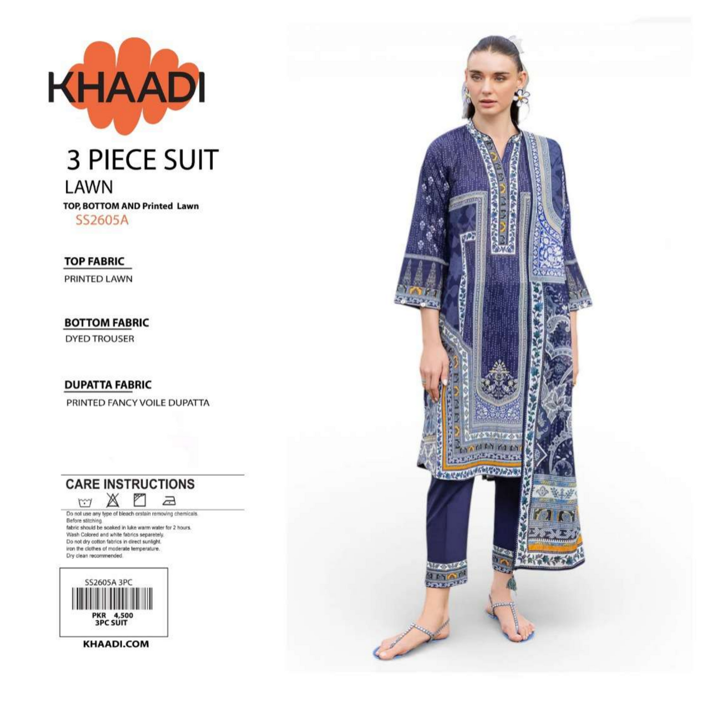 Khaadi Navy SS2605A 3-Piece