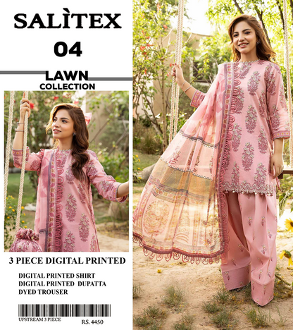 Salitex Lawn 3 PIECE DIGITAL PRINTED Collection Design# 4