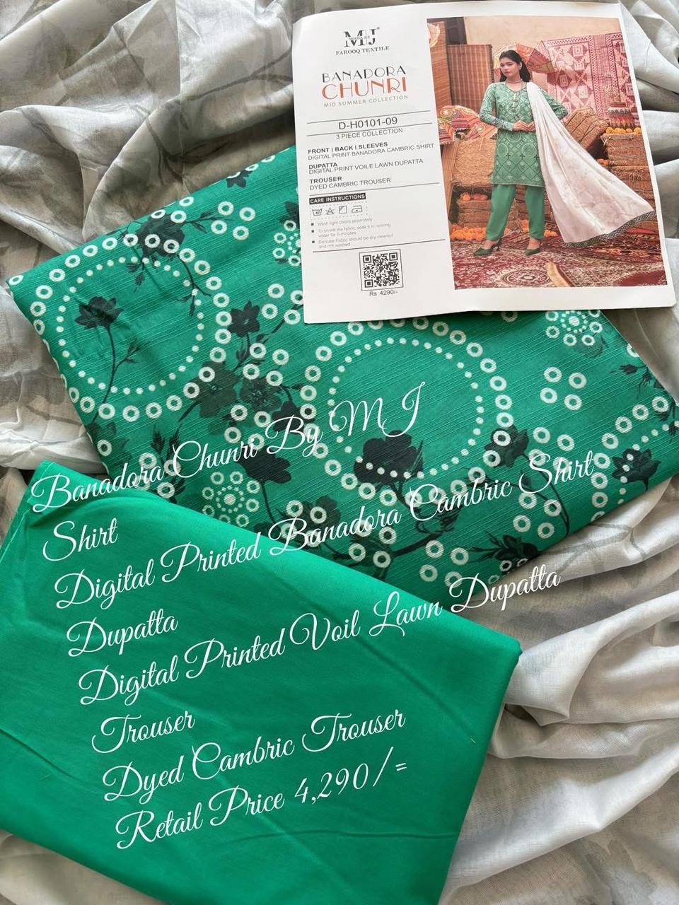 MoosaJee 100% Original Banadora Chunri Unstitched 3Ps👌🔥