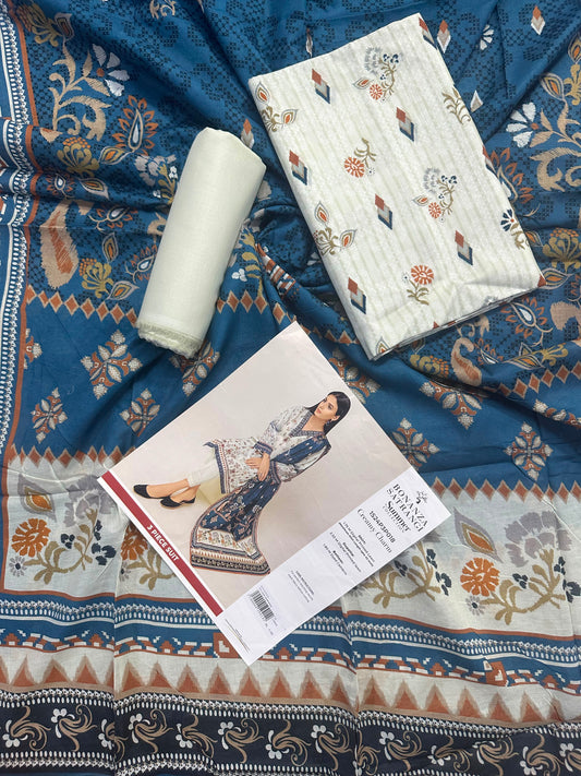 Bonanza Satrangi 1S24P3P018 - Creamy Charm 3 PCs Lawn