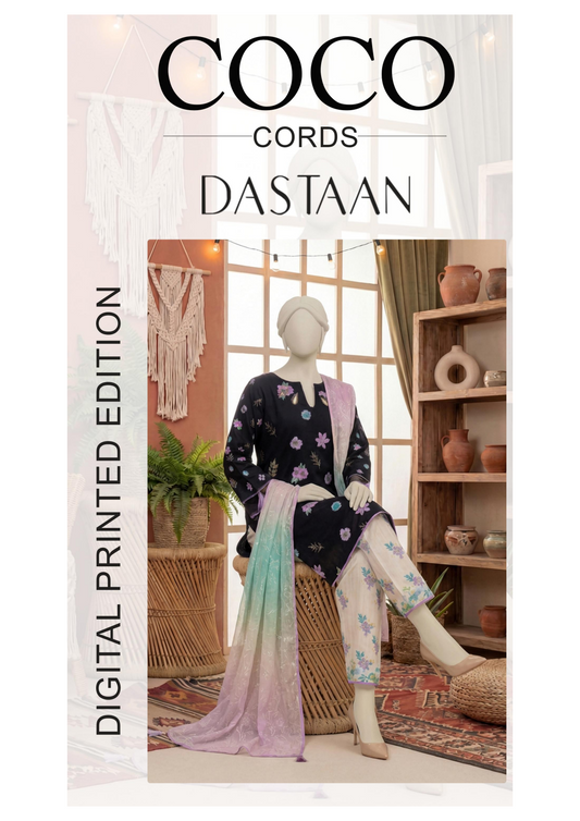 COCO CORDS BY DASTAN Unstitched Original Lawn 3 Piece Collection Designs #1
