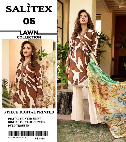 Salitex Lawn 3 PIECE DIGITAL PRINTED Collection Design# 5