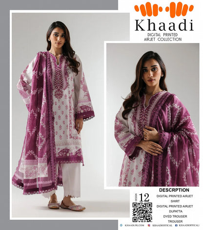GulAhmed,Khaadi,Zellbury,Ego,Salitex,CrossStitch,Nishat,Firdous,Baroque,Maria.B,Alkaram ,SanaSafinaz Printed Unstitched 3P in 1299🇵🇰🌟