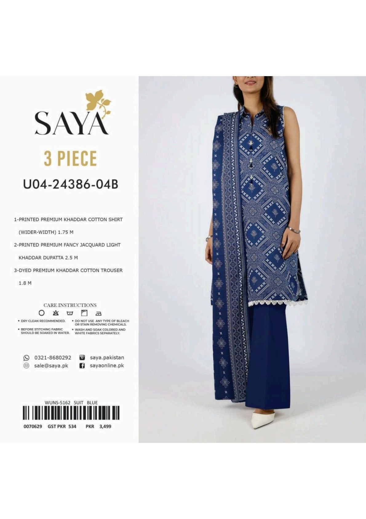 Saya  Cotton Khaddar 3P