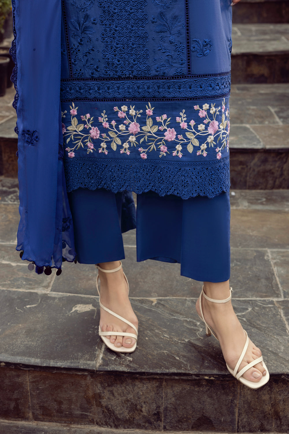 Lakhany Royal Blue Eid Collection Unstitched ChikanKari 3 Piece 🔥